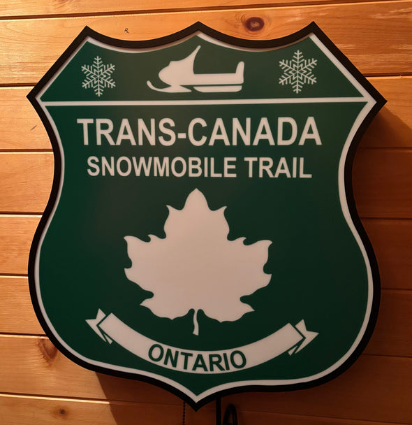 Trans Canada Snowmobile Trail 18" Backlit LED Shield Sign Design #D7219