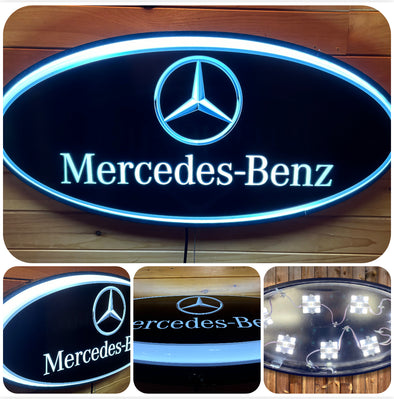 Mercedes 32" Backlit LED Oval Sign Design #V7215