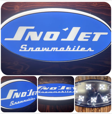 Sno-Jet Snowmobiles 32” Backlit LED Oval Sign Design #V7218