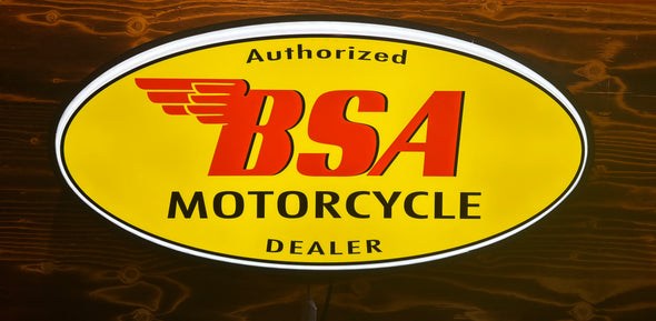 BSA Motorcycle 32" Backlit LED Oval Sign Design #V7226