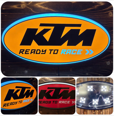 KTM Ready To Race 32” Backlit LED Oval Sign Design #V7230
