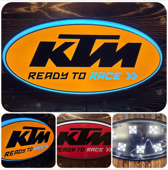 KTM Ready To Race 32” Backlit LED Oval Sign Design #V7230