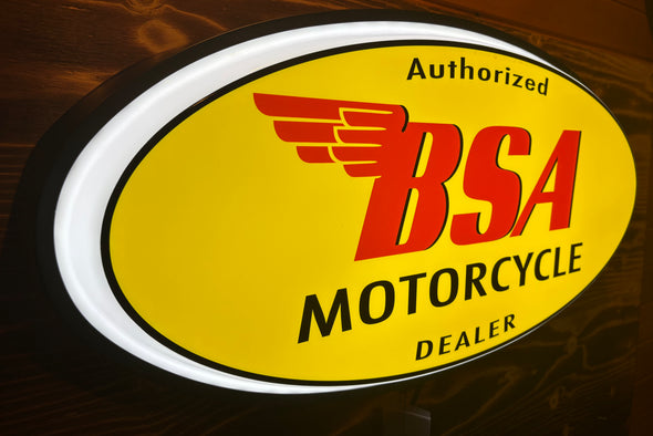 BSA Motorcycle 32" Backlit LED Oval Sign Design #V7226