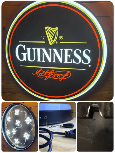 Guinness Beer 30" Backlit LED Button Sign Design #BB5056