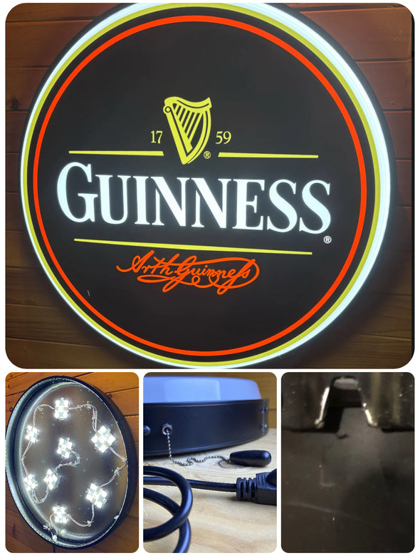 Guinness Beer 30" Backlit LED Button Sign Design #BB5056