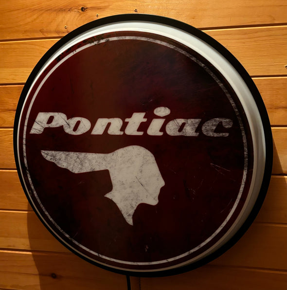Pontiac 18” Backlit LED Button Sign Design #W7112