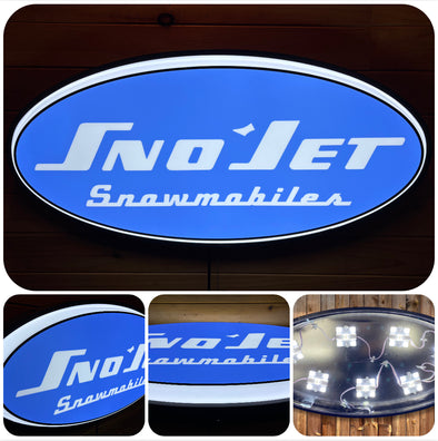 Sno-Jet Snowmobiles 32” Backlit LED Oval Sign Design #V7218