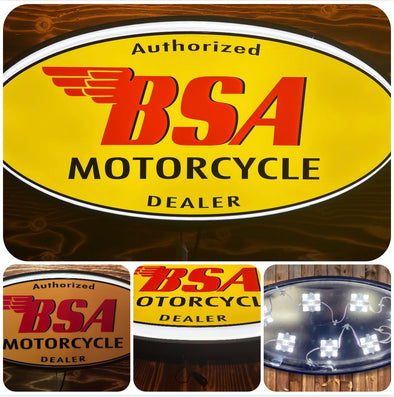 BSA Motorcycle 32" Backlit LED Oval Sign Design #V7226