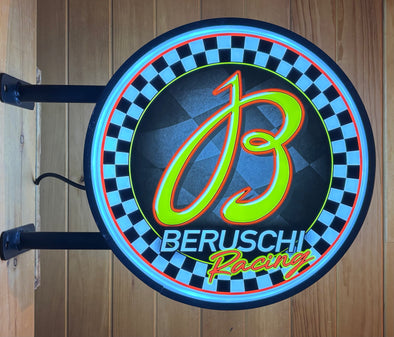 Beruschi Racing Custom Designed 20" Two Sided Fixed Flange Sign