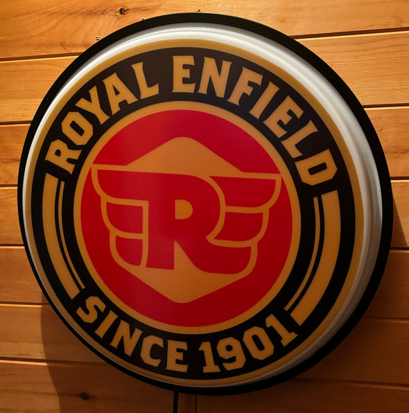Royal Enfield 18" Backlit LED Button Sign Design #W5065