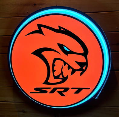 SRT Hellcat 18” Backlit LED Button Sign Design #W7126