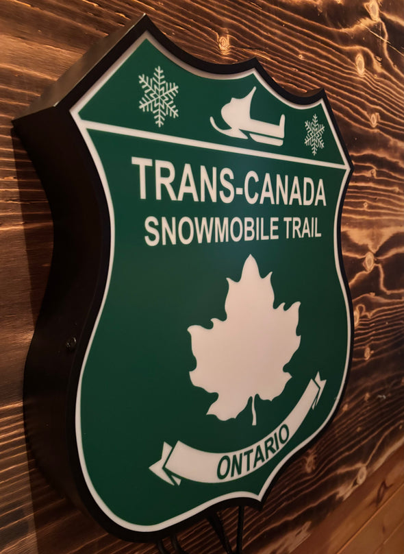 Trans Canada Snowmobile Trail 18" Backlit LED Shield Sign Design #D7219