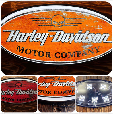 Harley Davidson 32" Backlit LED Oval Sign Design #V7123