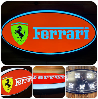 Ferrari 32" Backlit LED Oval Sign Design #V7216