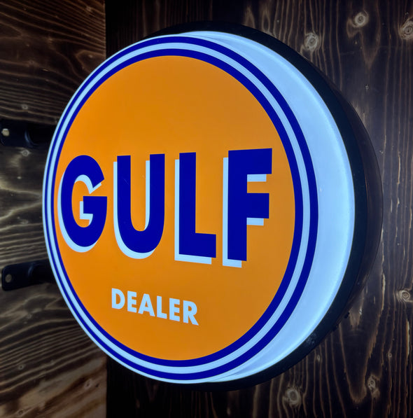 Gulf 20" Two Sided LED Fixed Flange Sign Design #F5016