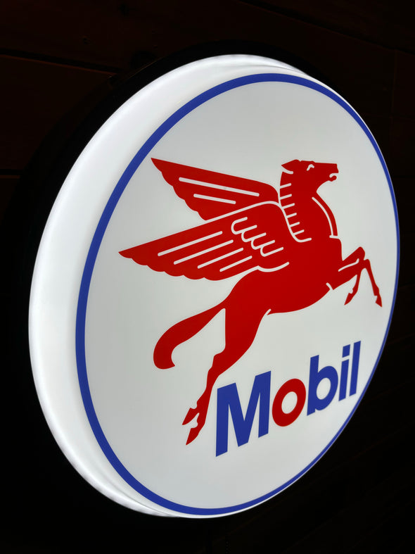 Mobil Gas 18” Backlit LED Button Sign Design #W7092