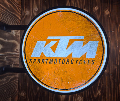 KTM Sportmotorcycles 20" Two Sided LED Fixed Flange Sign Design #F5004