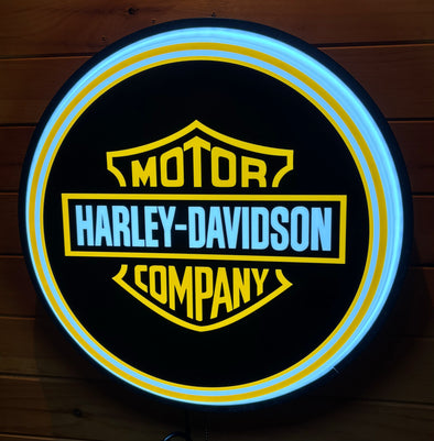 Harley Davidson 18" Backlit LED Button Sign Design #W5061