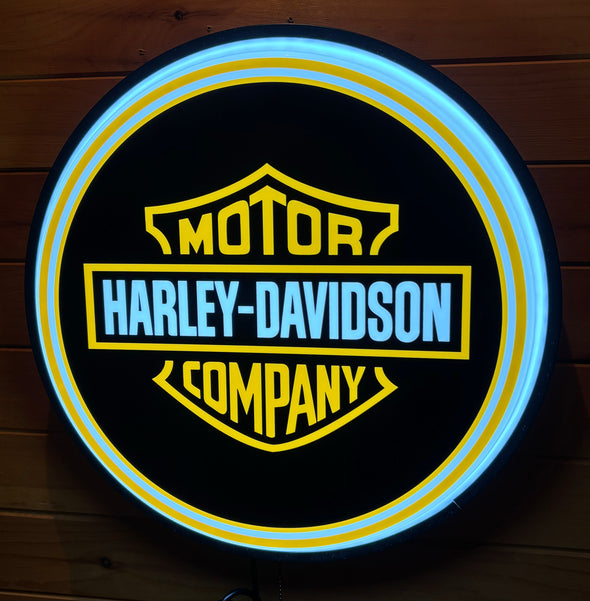Harley Davidson 18" Backlit LED Button Sign Design #W5061