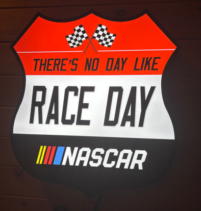 NASCAR Race Day Backlit LED Shield Sign Design #D7116