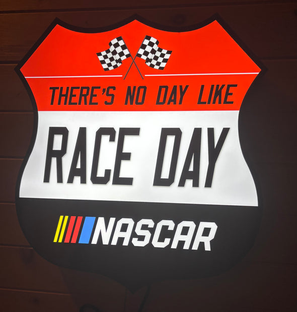 NASCAR Race Day Backlit LED Shield Sign Design #D7116
