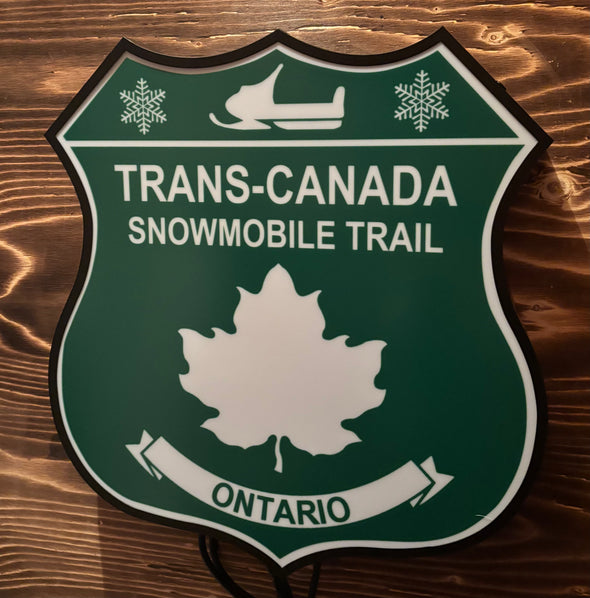 Trans Canada Snowmobile Trail 18" Backlit LED Shield Sign Design #D7219