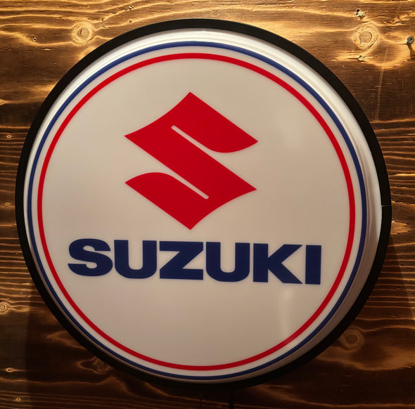 Suzuki 18" Backlit LED Button Sign Design #W5049