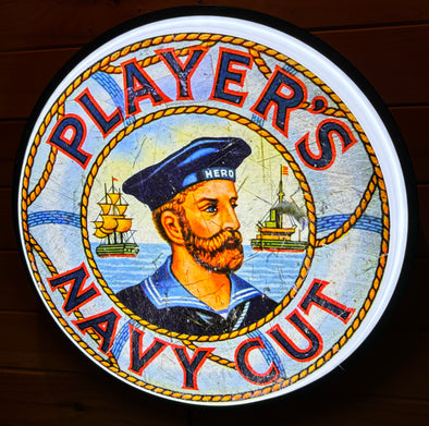 Players Tobacco 18" Backlit LED Button Sign Design #W6013