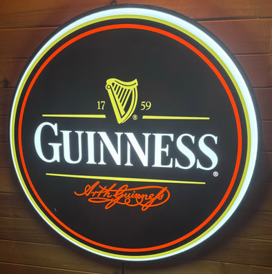 Guinness Beer 30" Backlit LED Button Sign Design #BB5056