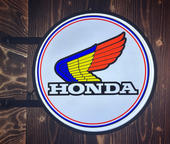 Honda Motorcycle 20” Two Sided LED Fixed Flange Sign Design #F7143