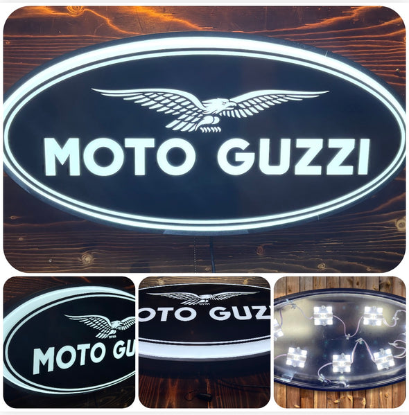 Moto Guzzi 32" Backlit LED Oval Sign Design #V5073