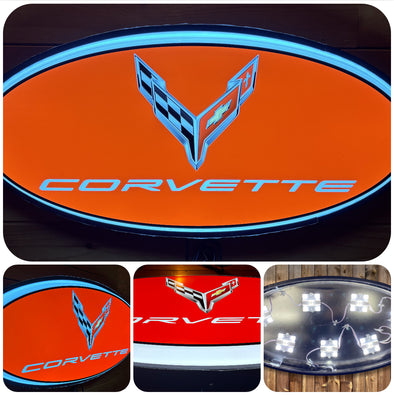 Corvette 32" Backlit LED Oval Sign Design #V7210