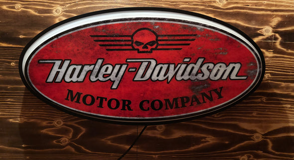 Harley Davidson 32" Backlit LED Oval Sign Design #V7123