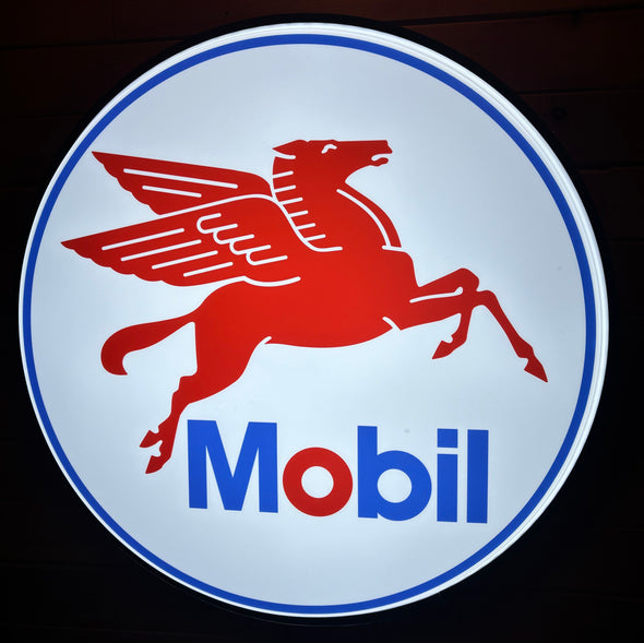 Mobil 30” Backlit LED Button Sign Design #BB7092