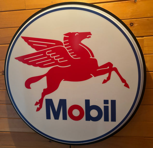 Mobil 30” Backlit LED Button Sign Design #BB7092