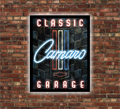 Camaro Garage Slim Profile LED Lighted Sign Design #SP1002