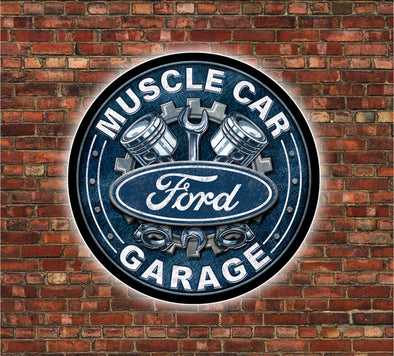 Ford Muscle Car Garage 23" Slim Profile Backlit LED Sign Design ##SP1008