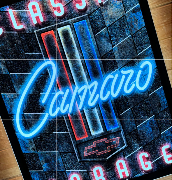 Camaro Garage Slim Profile LED Lighted Sign Design #SP1002