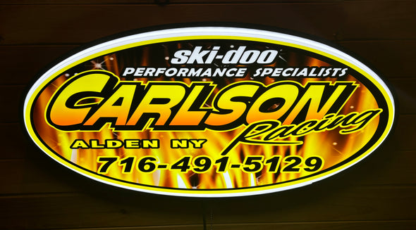 Carlson Racing Custom Designed 32” Backlit LED Oval Sign