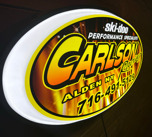 Carlson Racing Custom Designed 32” Backlit LED Oval Sign