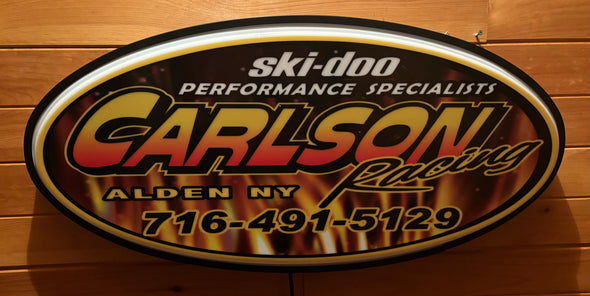 Carlson Racing Custom Designed 32” Backlit LED Oval Sign