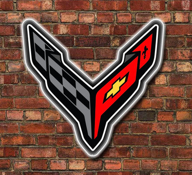 Corvette C8 Die Cut Slim Profile Backlit Acrylic Sign Design #SP1020
