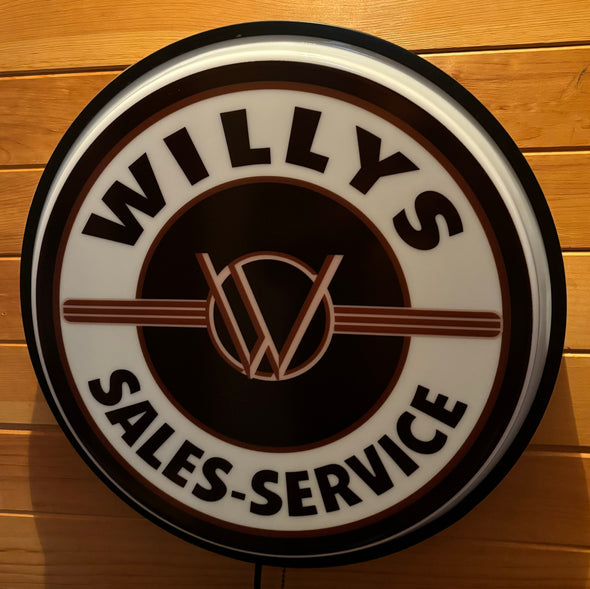 Jeep Willy’s 18” Backlit LED Button Sign Design #W7186