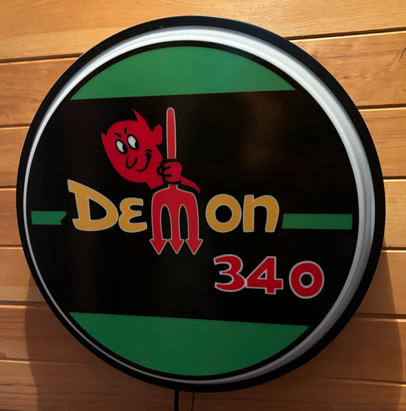 Duster Demon 18" Backlit LED Button Sign Design #W7098
