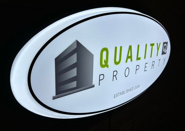 Quality Property Custom Designed 32" Backlit LED Oval