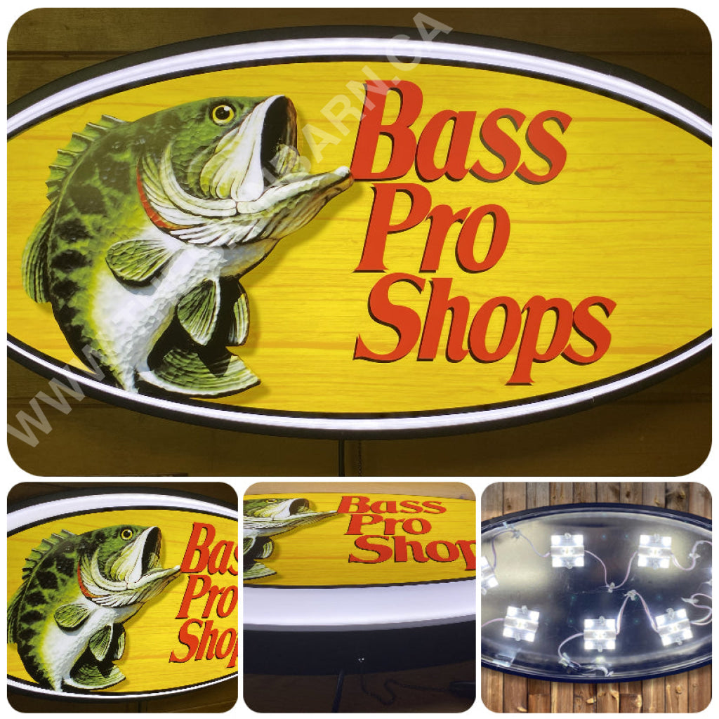 Bass Power Sign Bass Pro Shops 32” Backlit LED Oval Sign Design #V7199 – The Sign Barn