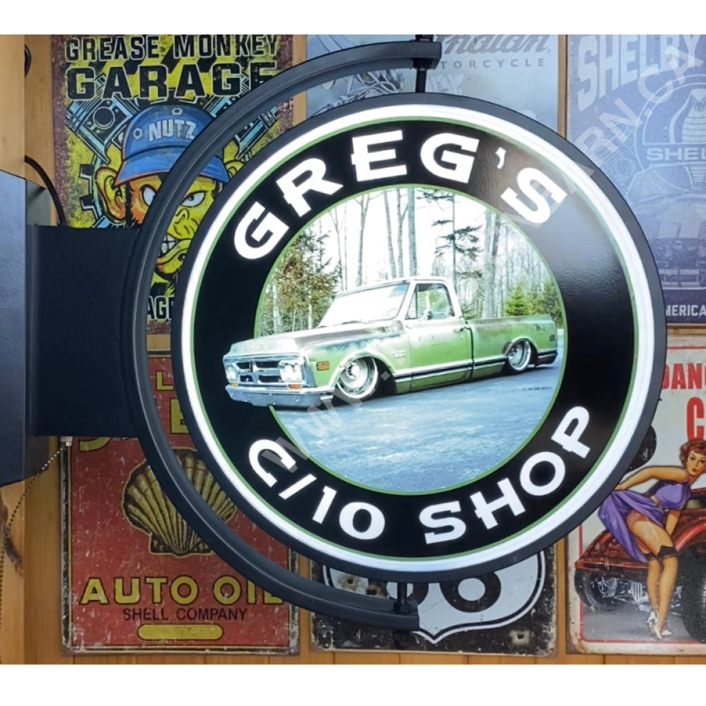 Greg Custom Greg’s C/10 Shop Custom Design – The Sign Barn