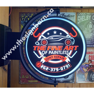 Paintless Dent Repair Custom Designed Pivoting Led Lighted Sign